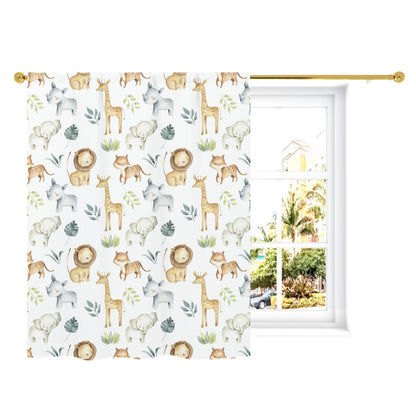 Safari Animals Curtain, Single Panel, Jungle Nursery Decor - Baby Africa