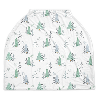 Forest Car Seat Cover, Pine Trees Nursing Cover - Scandi Woodland