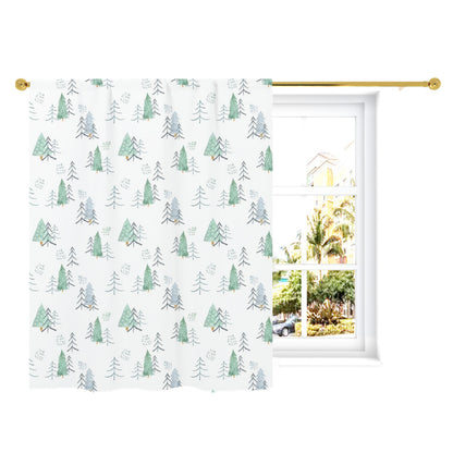 Scandinavian Pine Trees Curtains, Forest Nursery Decor - Scandi Woodland