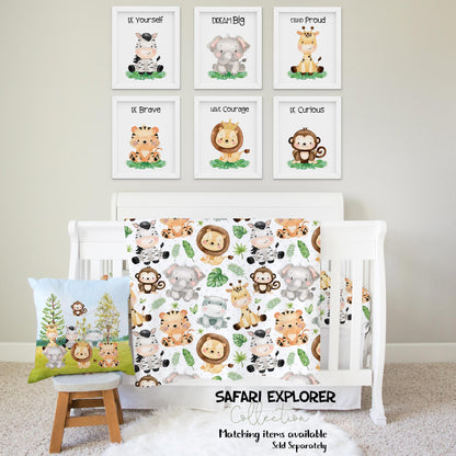 Safari Animals Swaddle Set,  Jungle Hospital Baby Blanket - Safari Explorer