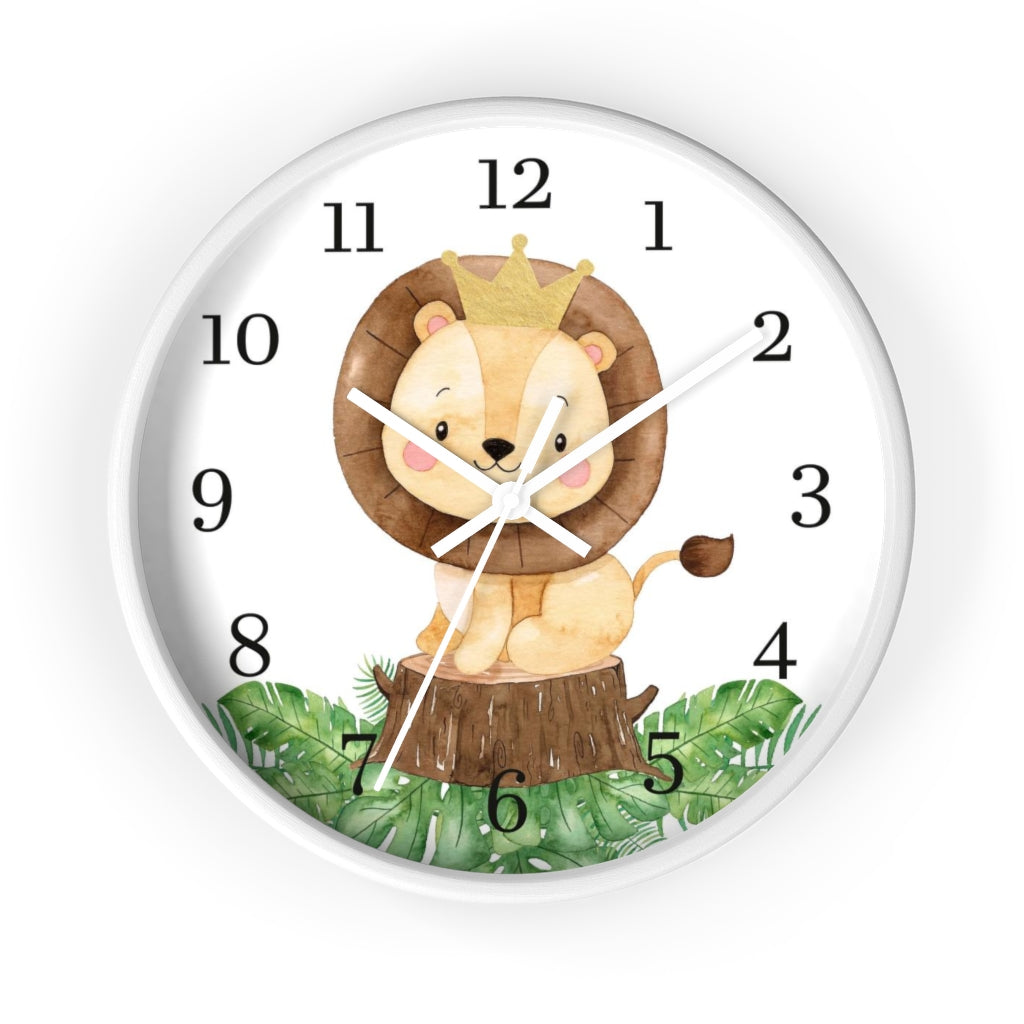 Lion clock, Safari Nursery decor - Safari Explorer