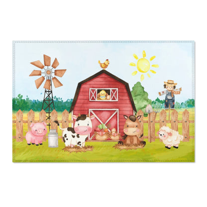 Farm Animals Rug, Neutral Nursery Decor - Morgan's Farm