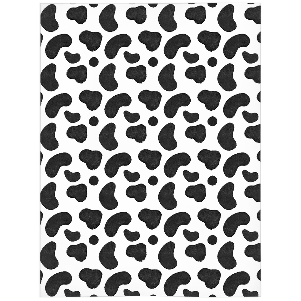 Cow Print Minky Blanket, Farm Nursery Bedding - Morgans Farm