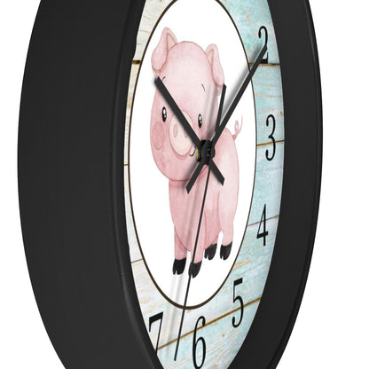 Pig Kids Wall Clock | Farm Nursery Decor