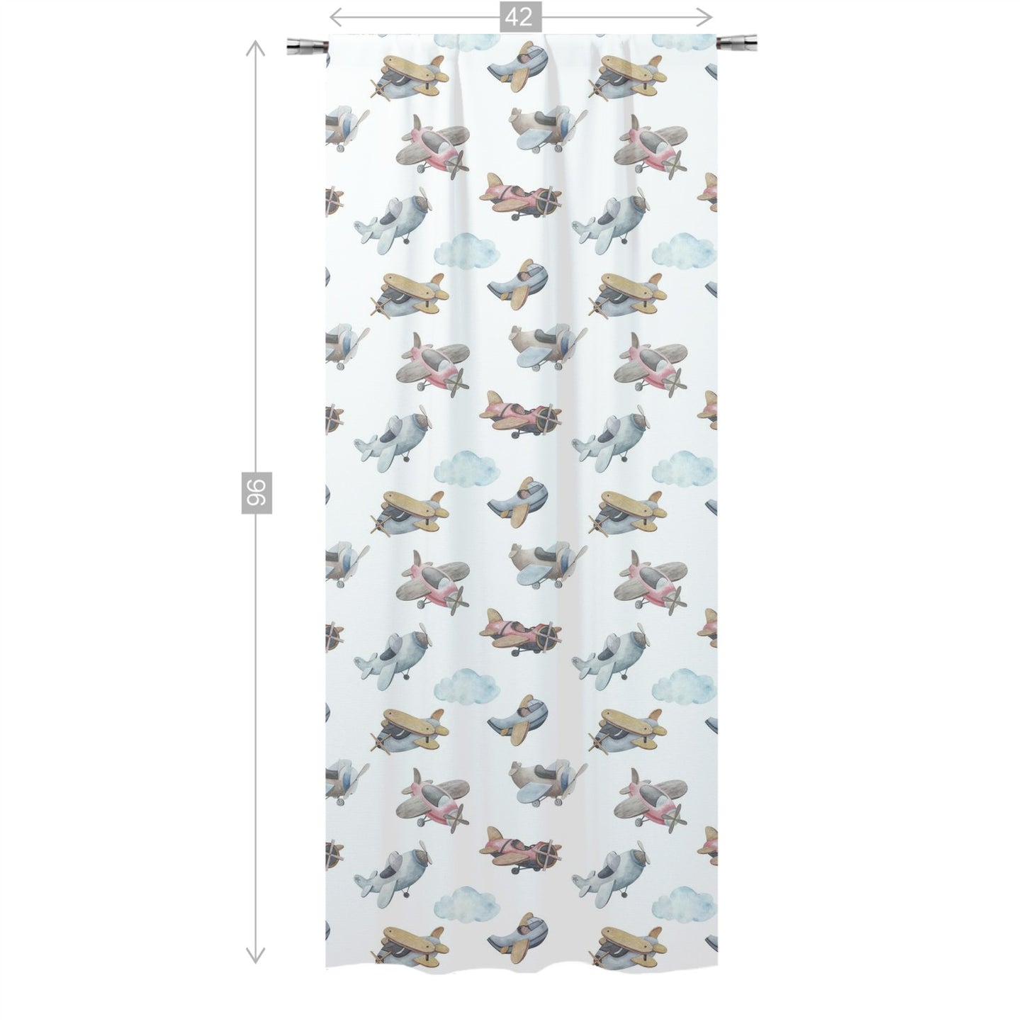 Airplanes Curtain single panel, Airplanes Nursery Bedding - Little Aviator