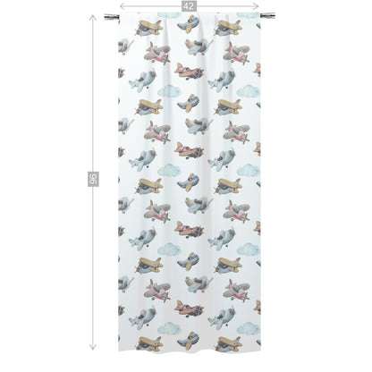 Airplanes Curtain single panel, Airplanes Nursery Bedding - Little Aviator