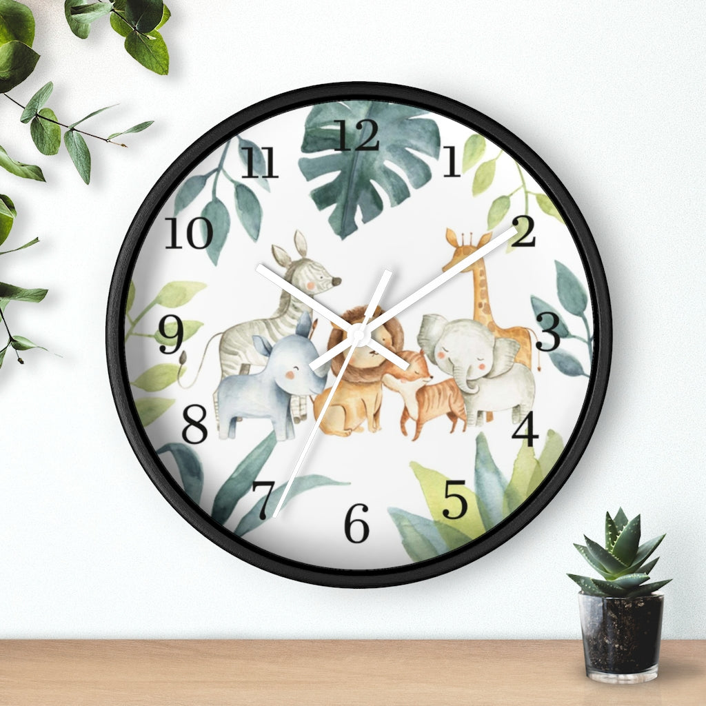 Safari Animals Kids Wall Clock | Jungle Nursery Decor  - Baby Africa