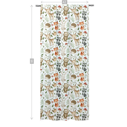 Forest Curtain, Single Panel, Woodland nursery decor - Magical Forest