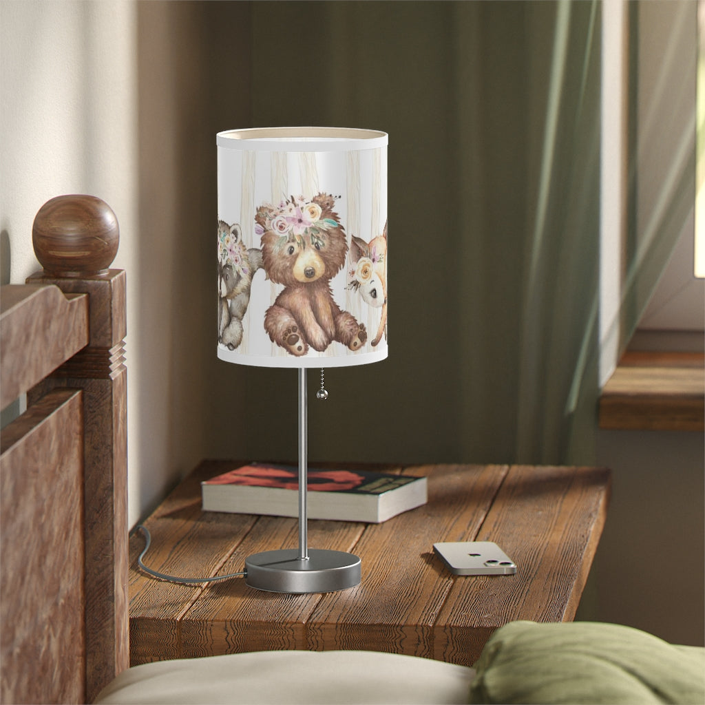 Woodland Animals table lamp, Woodland Nursery Decor - Forest Friends