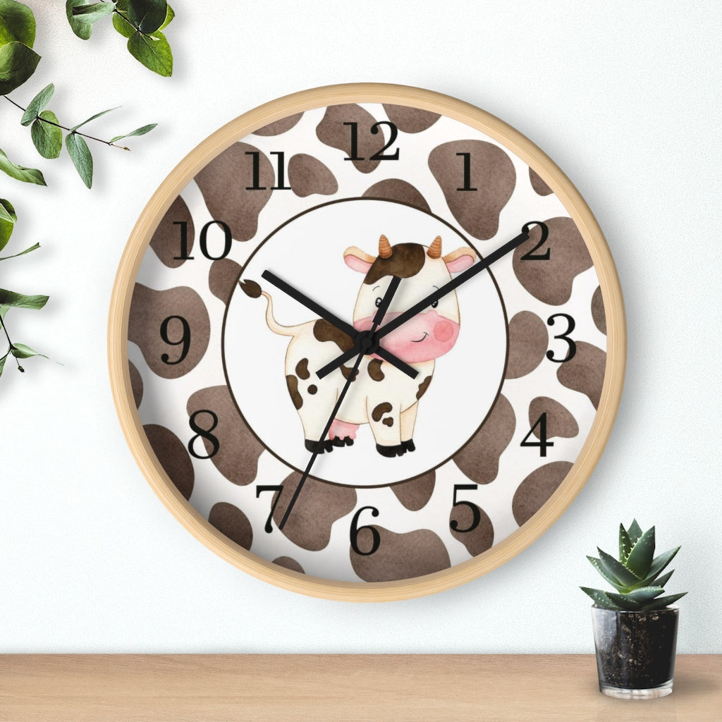 Cow Kids Wall Clock | Farm Nursery Decor