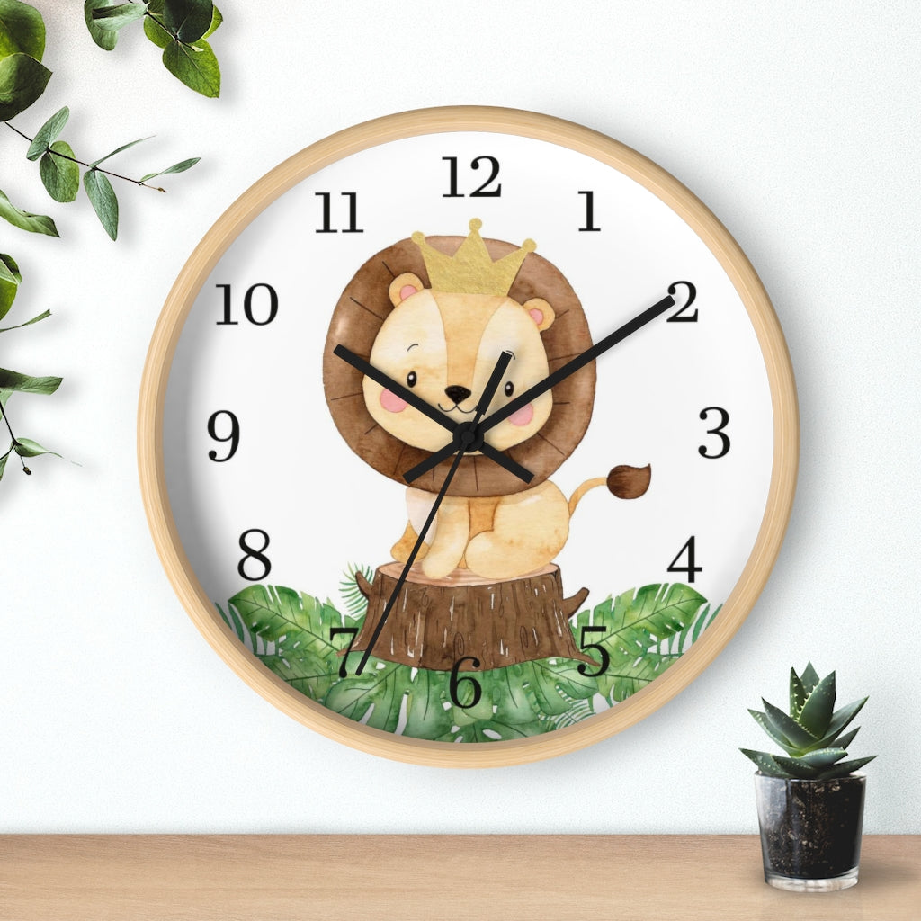 Lion clock, Safari Nursery decor - Safari Explorer