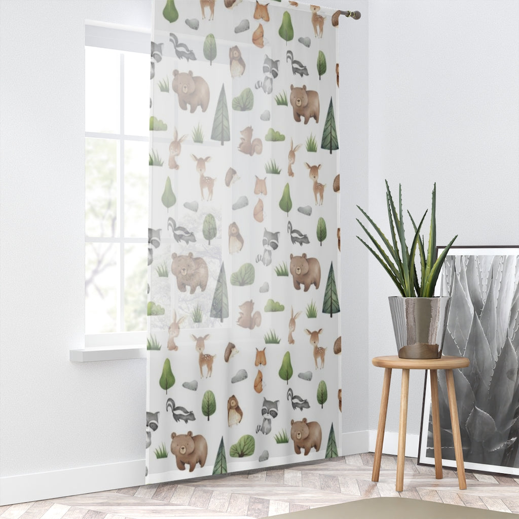 Woodland  Sheer curtains, Woodland nursery Decor - Tiny Woodland