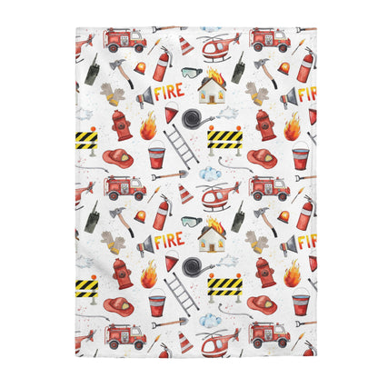 Fireman baby blanket, Fireman nursery bedding - Little Hero