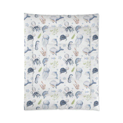 Under the sea Comforter, Sea animals nursery bedding - Little Ocean