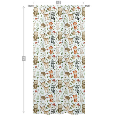 Forest Curtain, Single Panel, Woodland nursery decor - Magical Forest