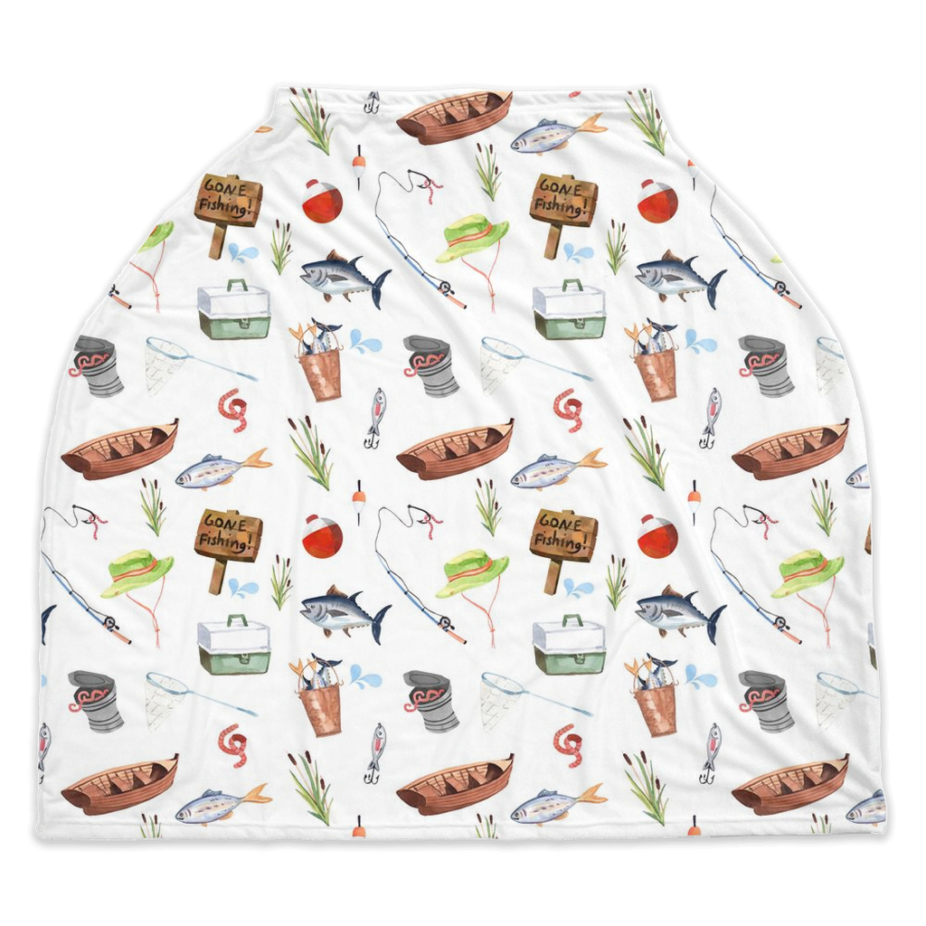 Fishing Car Seat Cover, Fishing Nursing cover - Little Fisherman