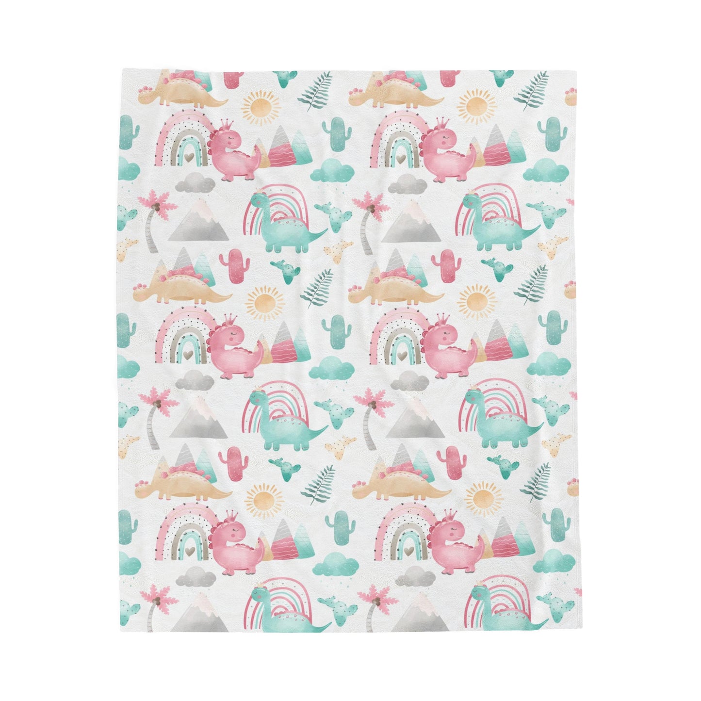 Pink dinosaur blanket, Dinosaur nursery bedding - Pink Dinosaur