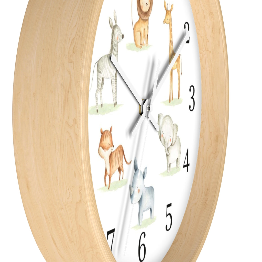 Safari animals clock, Jungle Nursery Decor - Baby Africa