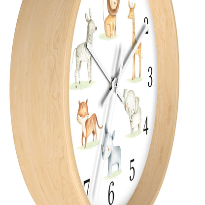 Safari animals clock, Jungle Nursery Decor - Baby Africa