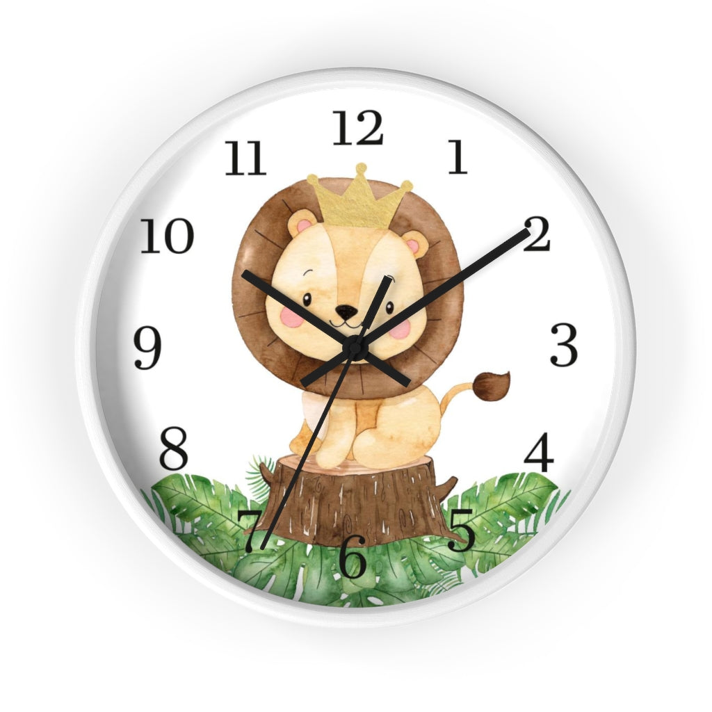 Lion clock, Safari Nursery decor - Safari Explorer