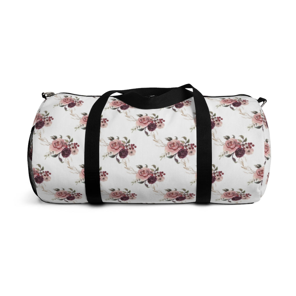 Roses Duffle Bag, Nautical Overnight Bag - Rose Bloom