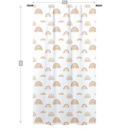 Earthy Rainbow Curtain Single Panel, Rainbow Nursery Decor - Earthy Rainbow