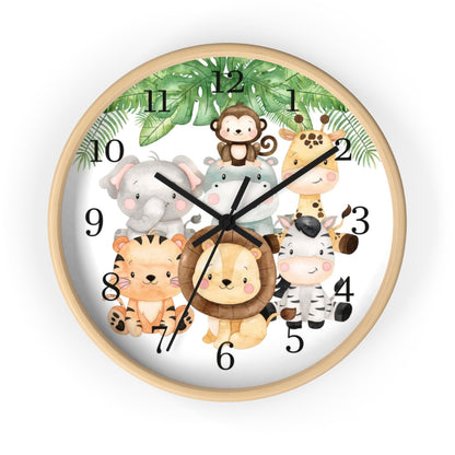 Safari animals clock, Jungle Nursery Decor - Safari Explorer