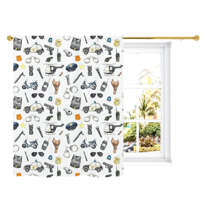 Police Curtain, Single Panel, Police nursery decor - Little Police