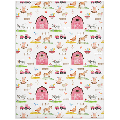 Farm girl blanket, Girl Farm Nursery Bedding - Farm Sweet Farm