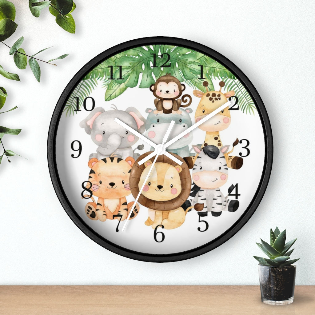 Safari animals clock, Jungle Nursery Decor - Safari Explorer