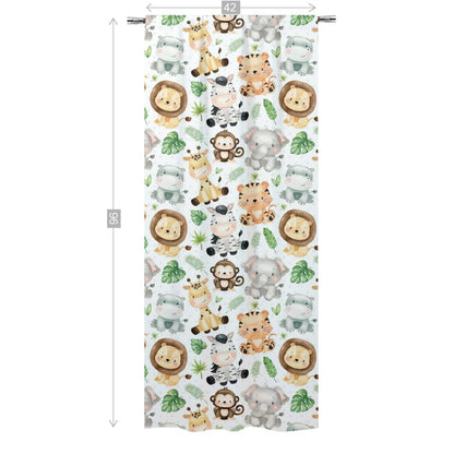 Safari animals Curtain, Single Panel, Safari nursery decor - Safari Explorer