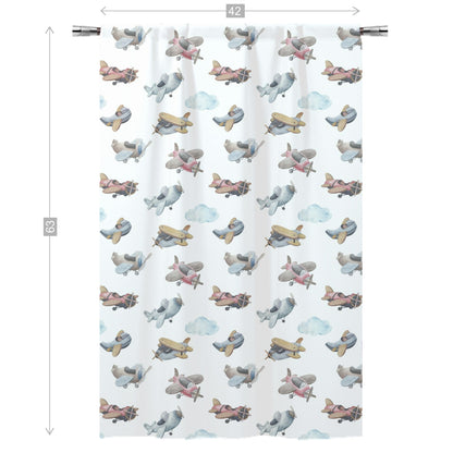 Airplanes Curtain single panel, Airplanes Nursery Bedding - Little Aviator