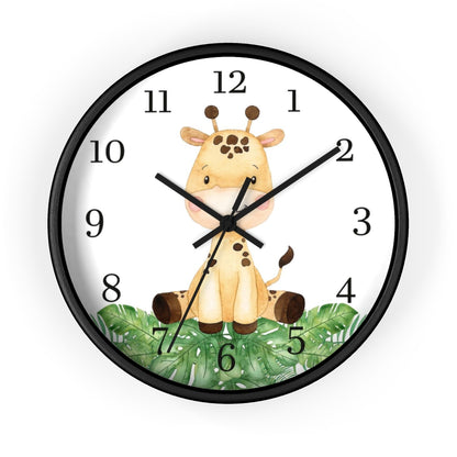 Giraffe clock, Safari Nursery decor - Safari Explorer