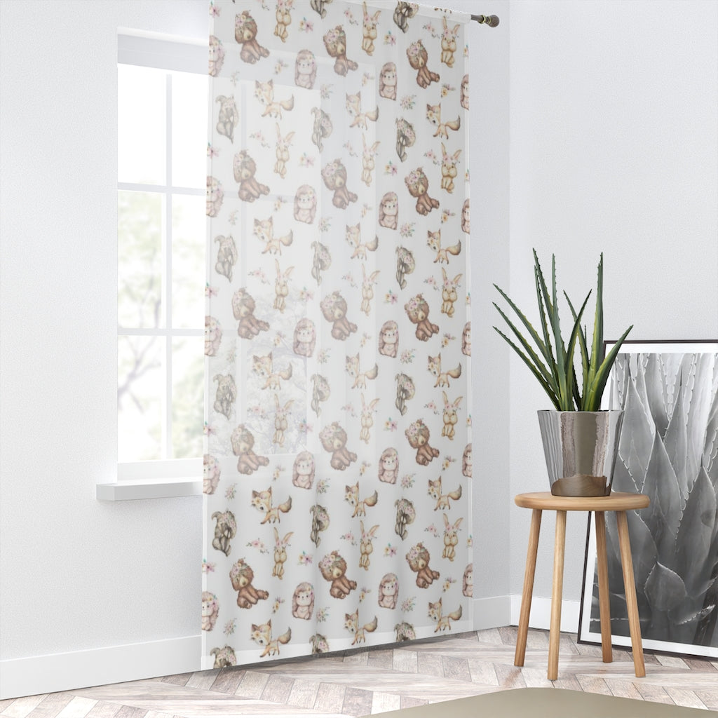 Woodland Animals Curtains, Woodland Sheer Nursery Curtains - Forest Friends