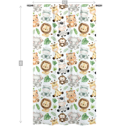 Safari animals Curtain, Single Panel, Safari nursery decor - Safari Explorer