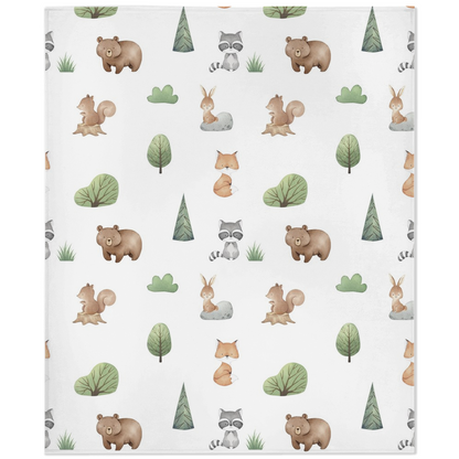 Woodland Animals Minky Blanket, Woodland Nursery Bedding - Tiny Woodland