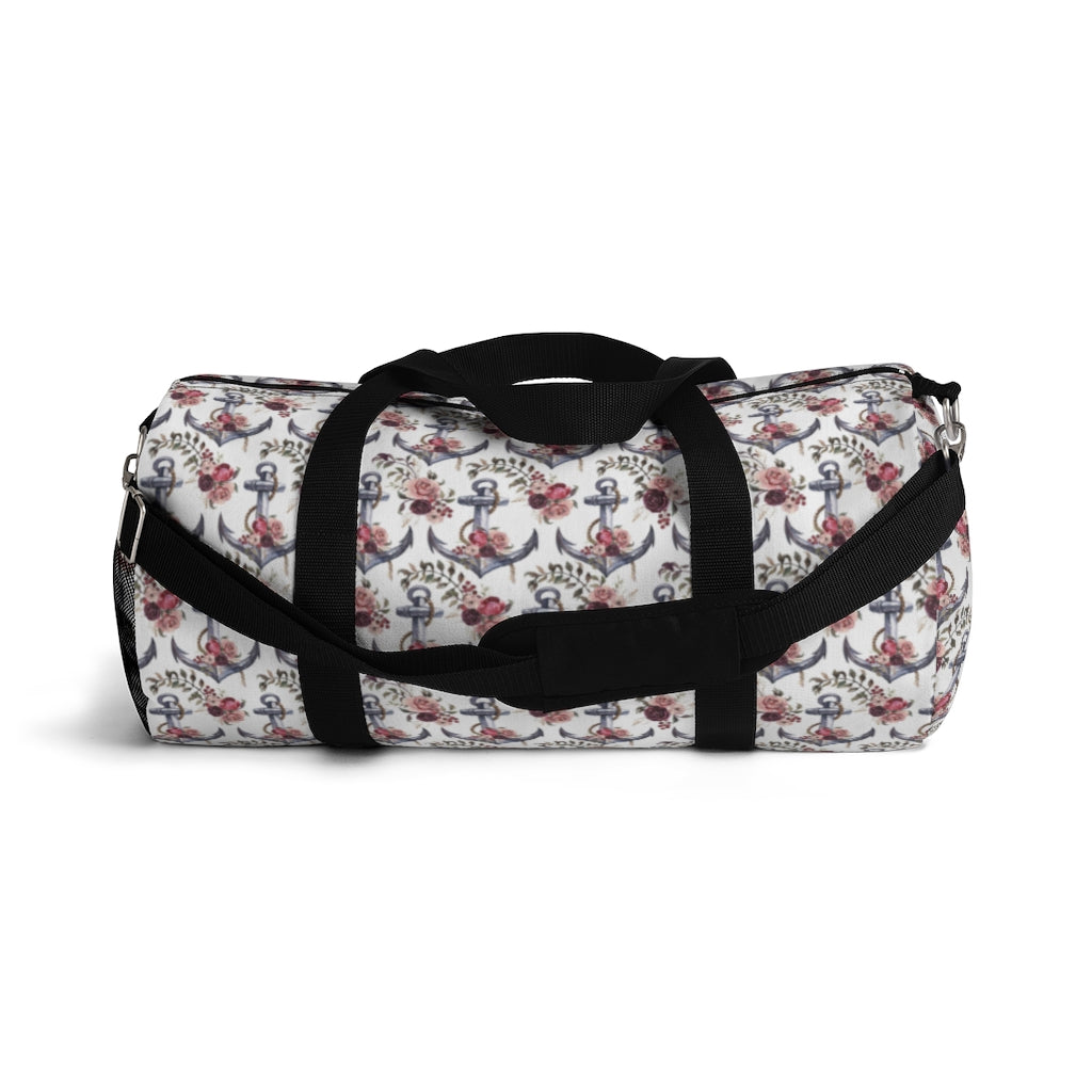 Nautical Duffle Bag, Floral Anchor Hospital Bag - Nautical Bloom