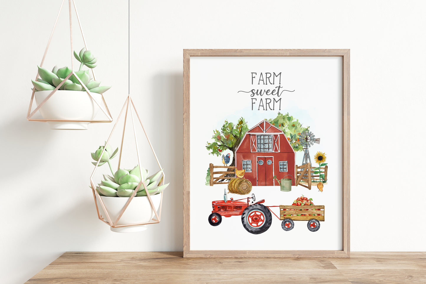 Farm sweet farm, PRINTABLE Farm Wall Art, Farmhouse Nursery Print