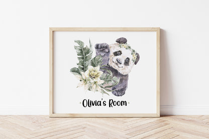 Personalized Safari Wall Art, Jungle Nursery Print Unframed