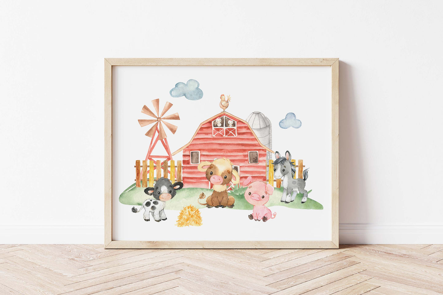 Farm Animals Wall Art, Farm Nursery Print - Farm Babies