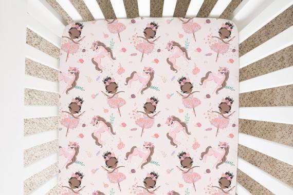 Ballerina Minky Crib Sheet, Ballet Nursery Bedding- Sweet Ballet