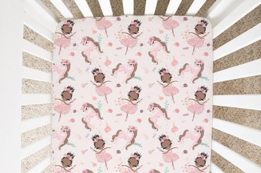 Ballerina Minky Crib Sheet, Ballet Nursery Bedding- Sweet Ballet