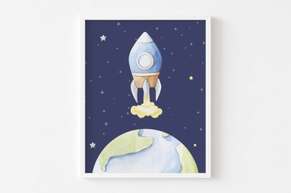 Ouer space Wall Art, Space Nursery Prints set of 3 - Outer Space