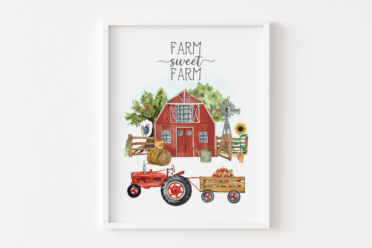 Farm sweet farm, PRINTABLE Farm Wall Art, Farmhouse Nursery Print