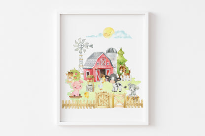 Farm Animals Wall Art, Farm Nursery Print - Farm Babies