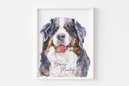 Bernese Mountain Dog PRINTABLE Puppy Wall Art, Dog Nursery Print