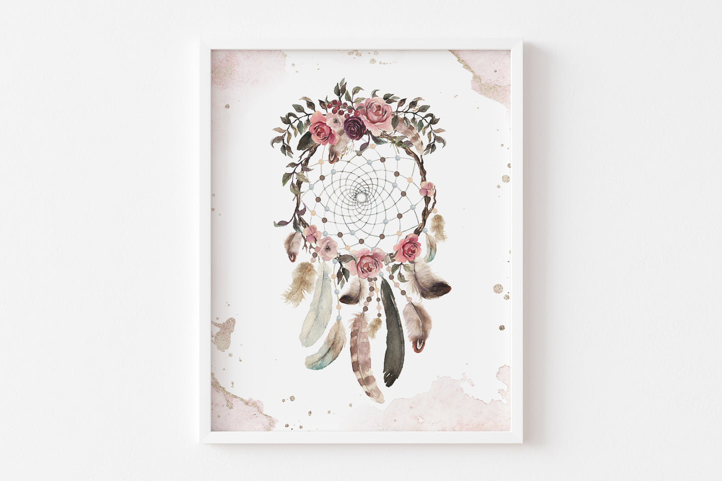 Dreamcatcher Wall Art, Boho Floral Nursery Prints set of 3