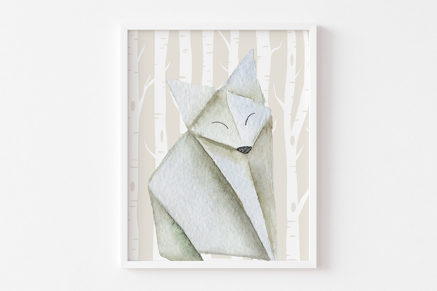 PRINTABLE Origami Fox Wall Art, Woodland Nursery Print