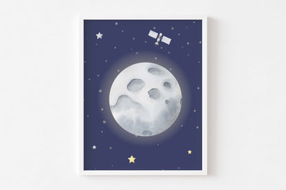 Ouer space Wall Art, Space Nursery Prints set of 3 - Outer Space