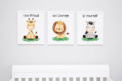 Set of 6 PRINTABLE Safari Wall Art, Jungle Nursery Prints - Safari Explorer